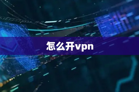 怎么开vpn